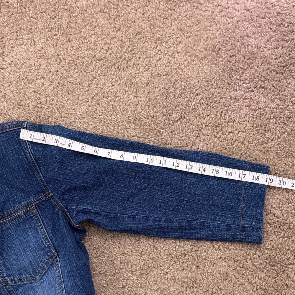Chico's Dark Wash Blue Denim Button Up Classic Jacket